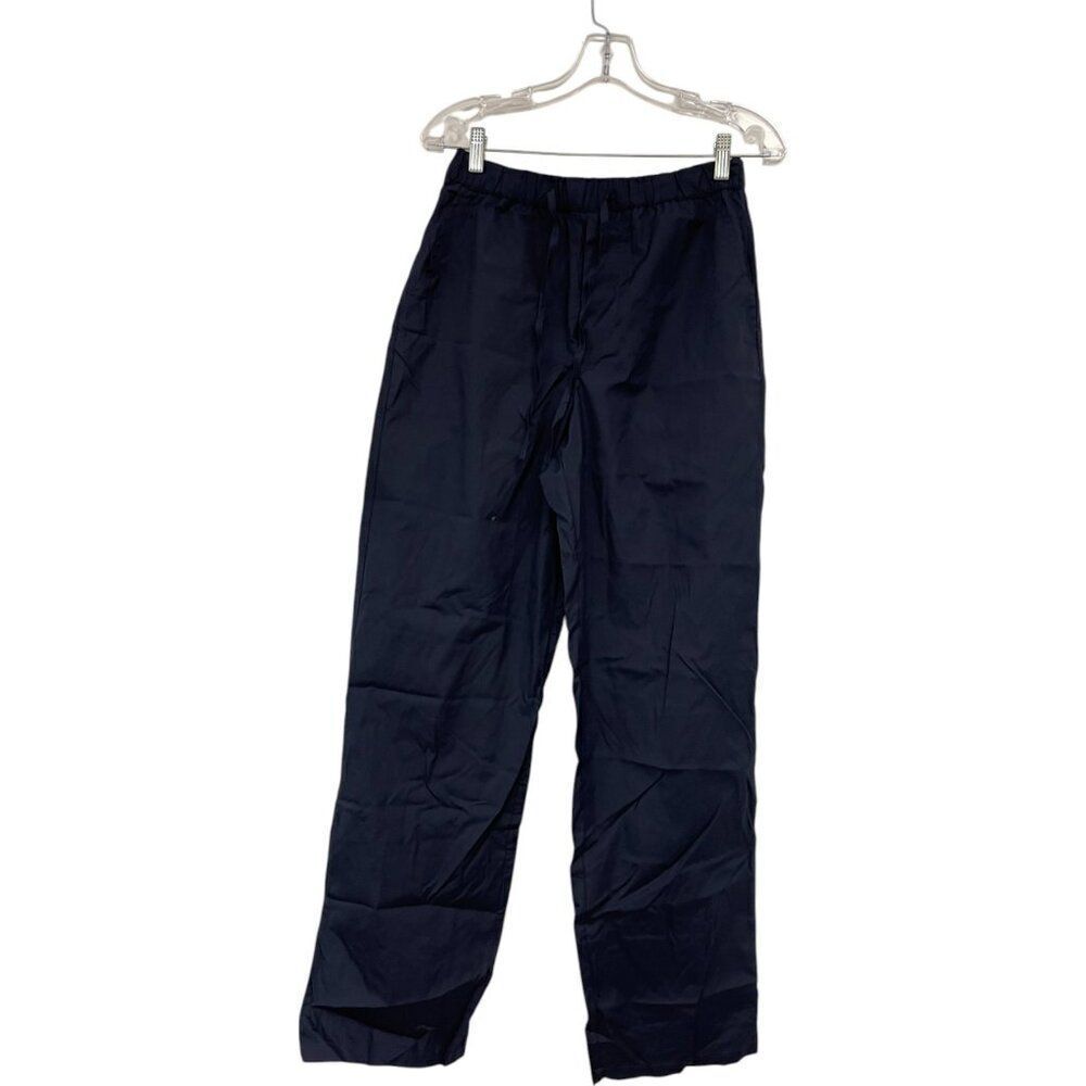 Zara Home Womens Pajama Pants S Small Navy Blue Drawstring Waist 4180/122 NWT